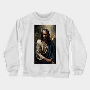 Jesus with a crown of thorns Crewneck Sweatshirt